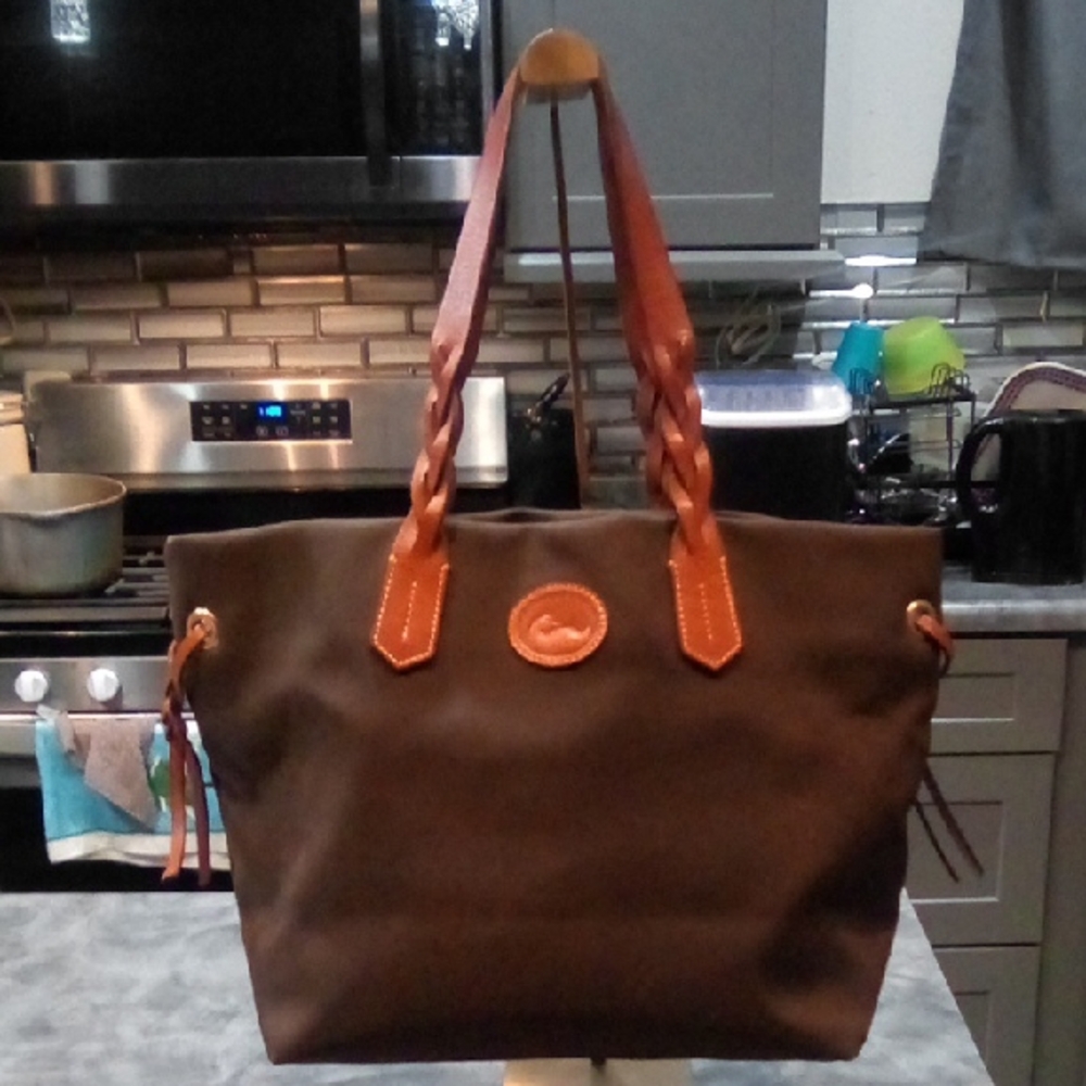 Dooney & Bourke Brown Tote with Tan Accents